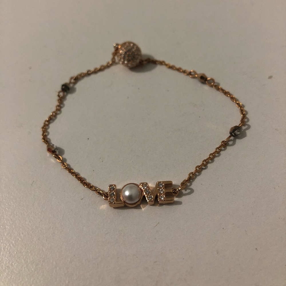Swarovski Rose Gold Crystal Love Magnetic Clasp Bracelet